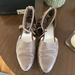 Freda Salvador D’orsay ankle fringe flats